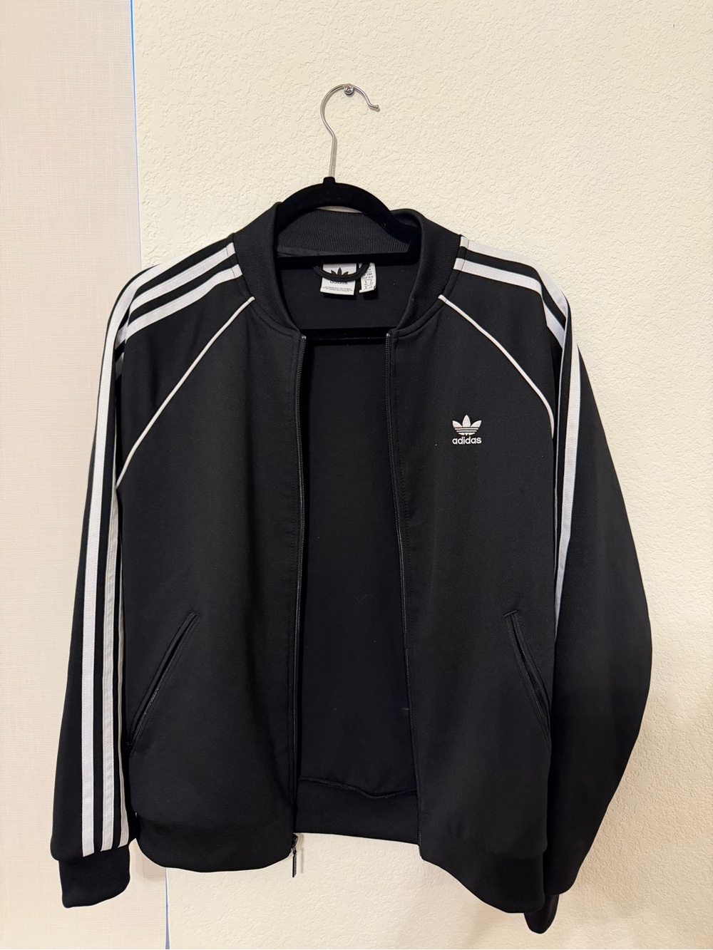 Adidas Black Three-Stripe Track Jacket
